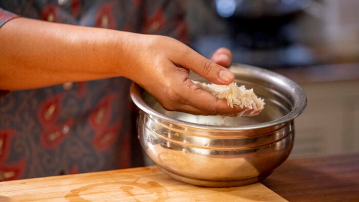 Basmati Rice. Follow Asma’s tips and your white rice will never be mushy again. This lesson covers the simplest cooking method and traditional presentation of basmati rice.
