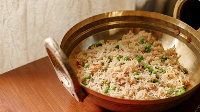 Matar Pulao. Add some extra excitement to your plain white rice and learn how to make this simple, straightforward, and ultra flavorful side dish. ‘Matar’ is Hindi for green peas and ‘pulao’ means pilaf, and when you put those two words together, you get ‘matar pulao’ or ‘peas pulao’ the classic and insanely popular Indian rice and peas dish. If you want to learn more about masalas (spice blends), this lesson is a must watch!