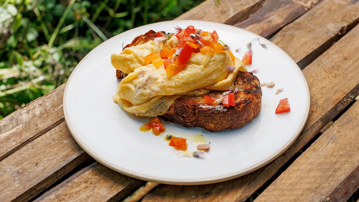 The Perfect Silky Omelette. Take a walk to the woods with Jamie where he’ll show you his secrets to luxuriously silky eggs. It’s all in the technique, so watch closely!